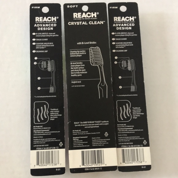 Bundle of Assorted Reach Toothbrushes, 2 soft & 2 firm - Picture 2 of 2